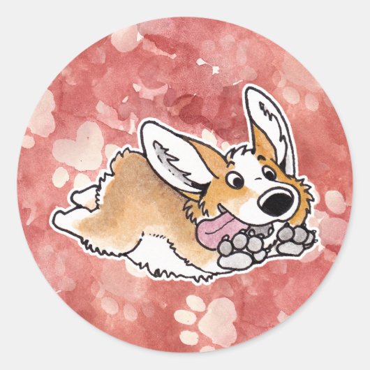 Sticker Rond Corgi (Devant)