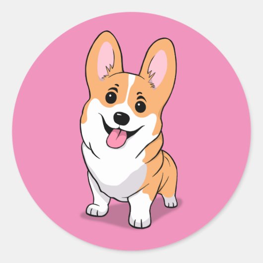 Sticker Rond Corgi (Devant)