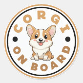 Sticker Rond CORGI à bord (Devant)
