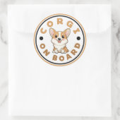 Sticker Rond CORGI à bord (Sac)