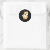 Sticker Rond Corgi Boba (Sac)
