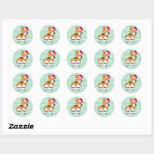 Sticker Rond Corgi chien de Noël (Feuille)
