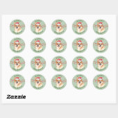 Sticker Rond Corgi Chien Santa Hat Joyeuses Fêtes (Feuille)