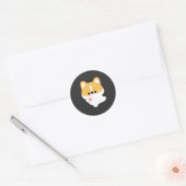Sticker Rond Corgi d'amour (Enveloppe)
