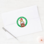 Sticker Rond Corgi de Noël personnalisé (Enveloppe)