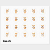 Sticker Rond Corgi Happy Halloween Dog Costume (Feuille)