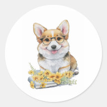 Corgi Livres Fleurs