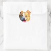 Sticker Rond Corgi Low Poly Art (Sac)
