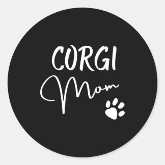 Sticker Rond Corgi Mom Pet Gifts pour les Amoureux de les chien