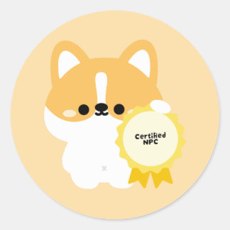 Sticker Rond Corgi PNJ certifié