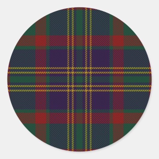Sticker Rond Cork County Irish Tartan (Devant)