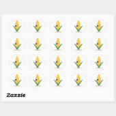 Sticker Rond Corn Alien – Funny Farm Food Character (Feuille)