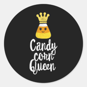 Sticker Rond Corn de bonbons Reine mignonne Halloween Kawaii Co