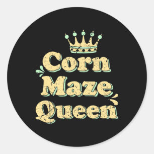 Sticker Rond Corn Maze Queen Automne Halloween Octobre Acti