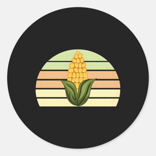 Sticker Rond Corn Pastel Sur Le Feu (Devant)
