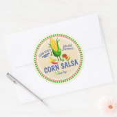 Sticker Rond Corn salsa mexicaine sud-ouest conserve personnali (Enveloppe)