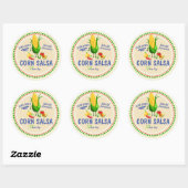 Sticker Rond Corn salsa mexicaine sud-ouest conserve personnali (Feuille)