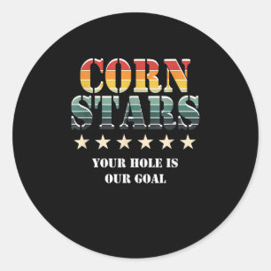 Sticker Rond Corn Stars Funny Mens Cornhole Team Accessoires