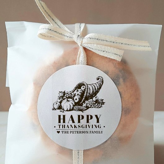 Sticker Rond Corne de Plenty | Thanksgiving