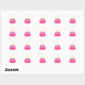 Sticker Rond Corne rose Kawaii Candy (Feuille)