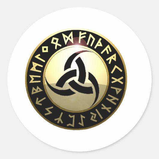 Sticker Rond Corne triple d'Odin (Devant)