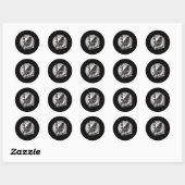 Sticker Rond Corneille noire gothique (Feuille)