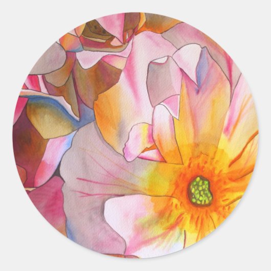 Sticker Rond Cornelia rose rose rose pastel (Devant)