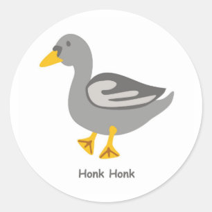 Sticker Rond Cornement. Cornement. Oie