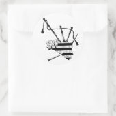 Sticker Rond Cornemuse Bretonne (Sac)