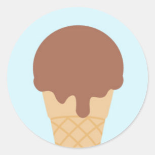 Sticker Rond Cornet de crème glacée doux