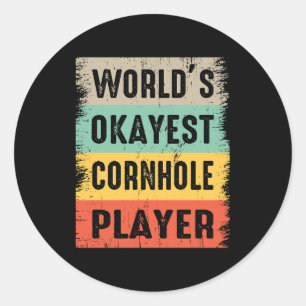 Sticker Rond Cornhole Bean Bag Toss Outdoor Lawn Game Funny