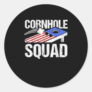 Sticker Rond Cornhole Squad Cornhole Joueur Cornhole