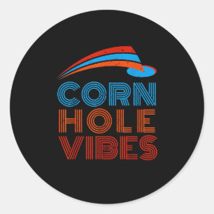 Sticker Rond Cornhole Vibes Cornhole Joueur Cornhole