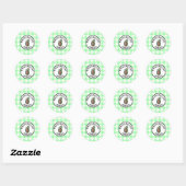 Sticker Rond Cornichons de pastèque à carreaux (Feuille)