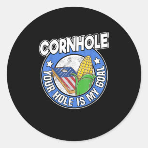 Sticker Rond Cornouiller Votre Trou Est Mon Objectif Drapeau Am