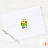 Sticker Rond Cornpassion Funny Compassionate Corn Pun (Enveloppe)