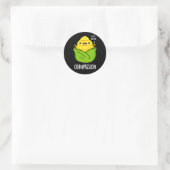 Sticker Rond Cornpassion Funny Compassionate Corn Pun Dark BG (Sac)