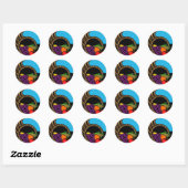 Sticker Rond Cornucopie noire (Feuille)