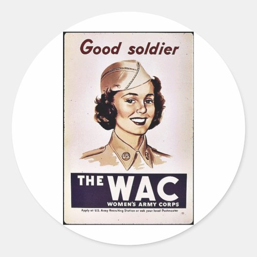 Sticker Rond Corps d'armée Wac Womens (Devant)