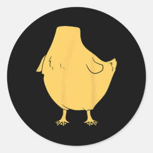 Sticker Rond Corps de canard jaune Ventre Halloween Costume Can