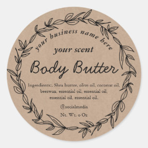 Sticker Rond Corps de courge rustique biologique beurre