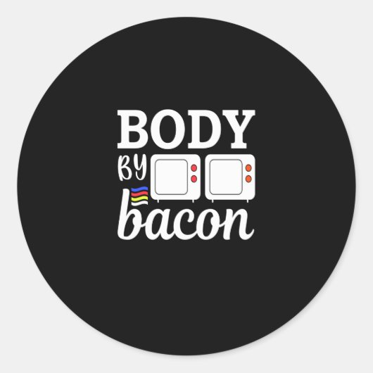 Sticker Rond Corps par bacon Essential Funny Bacon Lover (Devant)