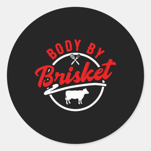 Sticker Rond Corps Par Brisket Bbq 1 (Devant)