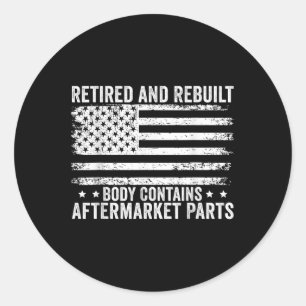 Sticker Rond Corps Retraité Et Reconstruit Contient Une Pièce A