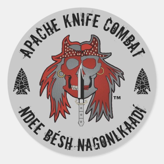 Sticker Rond Correctif Apache Knife®™ 🇺 🇸 Apache Knife (Devant)