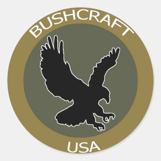 Sticker Rond Correctif Brown BushcraftUSA (Devant)