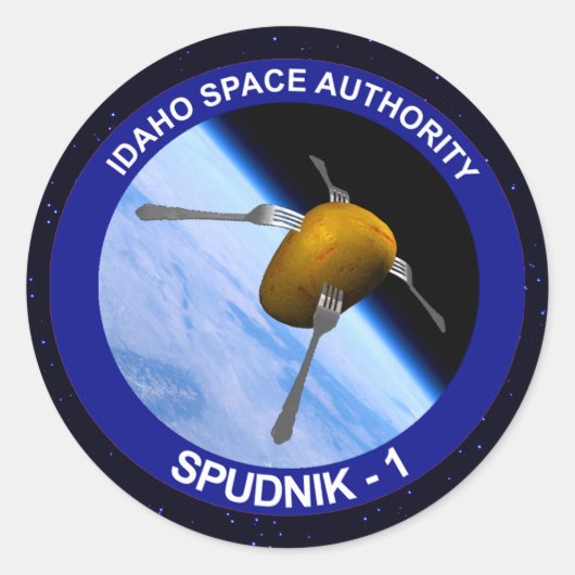 Sticker Rond Correctif de la mission satellite Idaho Spudnik (Devant)