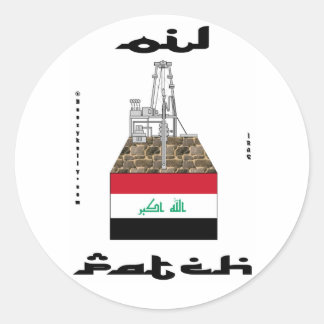 Sticker Rond Correction de pétrole de l'Irak, autocollant,