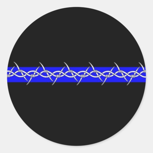 Sticker Rond Corrections de ligne bleue barbelée (Devant)