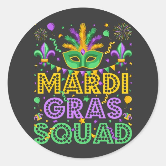 Sticker Rond Correspondance de l'équipe Mardi Gras (Devant)